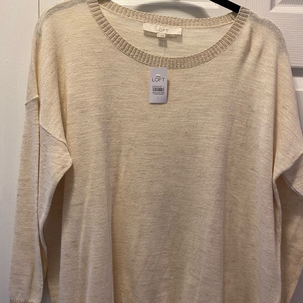NWT LOFT Women’s Loft Sweater with a little bit of gold shimmer. SZ L